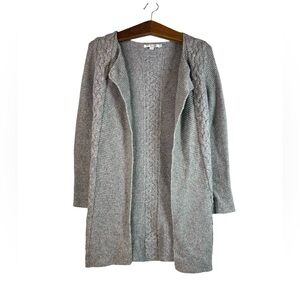 Boden Women’s Gray Cable Knit Open Long Chunky Cardigan Size 2 Boho Preppy